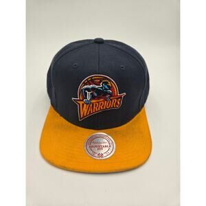 Mitchell & Ness Golden State Warriors Snapback Hat Blue Yellow Embroidered